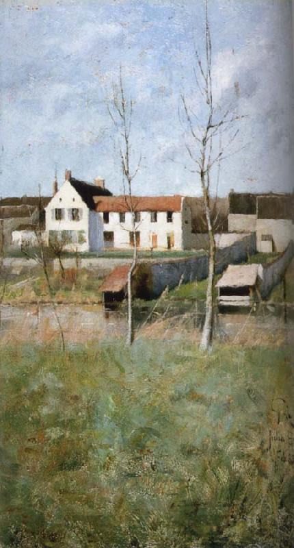 Julia Beck Prospect stamp Grez France oil painting art